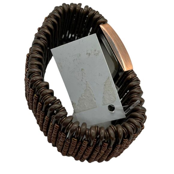 Watch Safety Pin Beaded Stretch Copper Tone Steampunk Punk Retro New with Tag - Picture 3 of 10